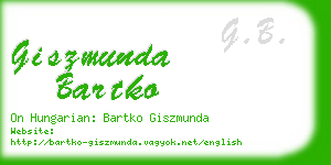 giszmunda bartko business card